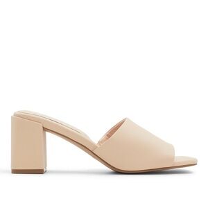 Call It Spring Nichellee Mid Block Heel Mule Sandals in Beige
